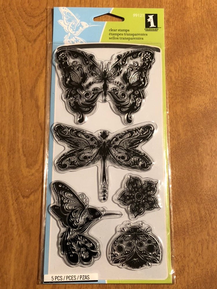 Inkadinkado Mindscapes Butterfly 5 Piece Clear Stamps 99121