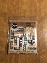 Load image into Gallery viewer, Vacation Words, Block, Sizzix, Thinlits, 18 Piece Dies Set, By Tim Holtz 661287 For Cardmaking