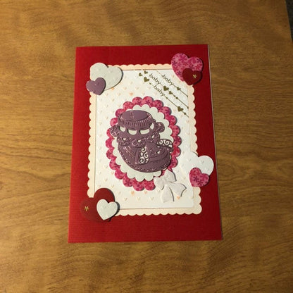 Red New Baby Congratulations Card Handmade