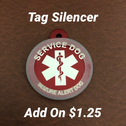 Seizure Alert Dog Medical Alert Service Dog Large Circle Large Circle Aluminum Tag SADMALRC