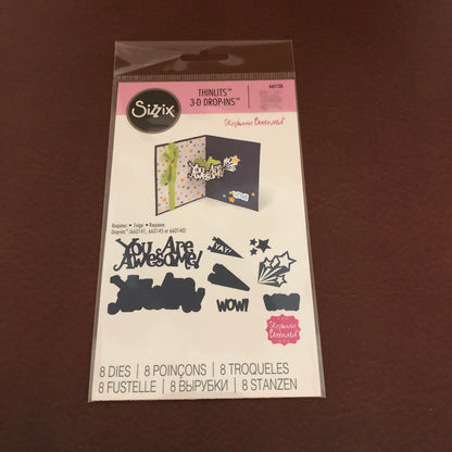 You Are Awesome Sizzix Thinlits 3-D Drop-Ins 8 Dies By Stephanie Barnard 661130