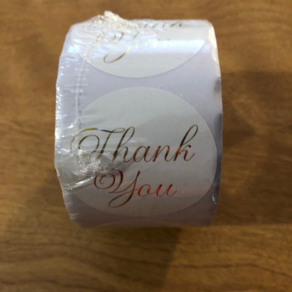 Metallic Gold Foil Thank You Stickers 100pk