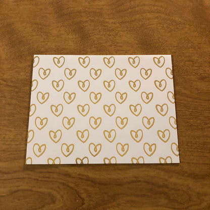 Hearts Gold Foil Blank Cards and Envelopes 6 Pack