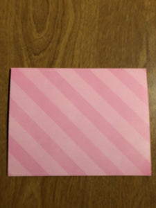 Pink Stripes Blank Cards With Patterns and Envelopes 8 Pack