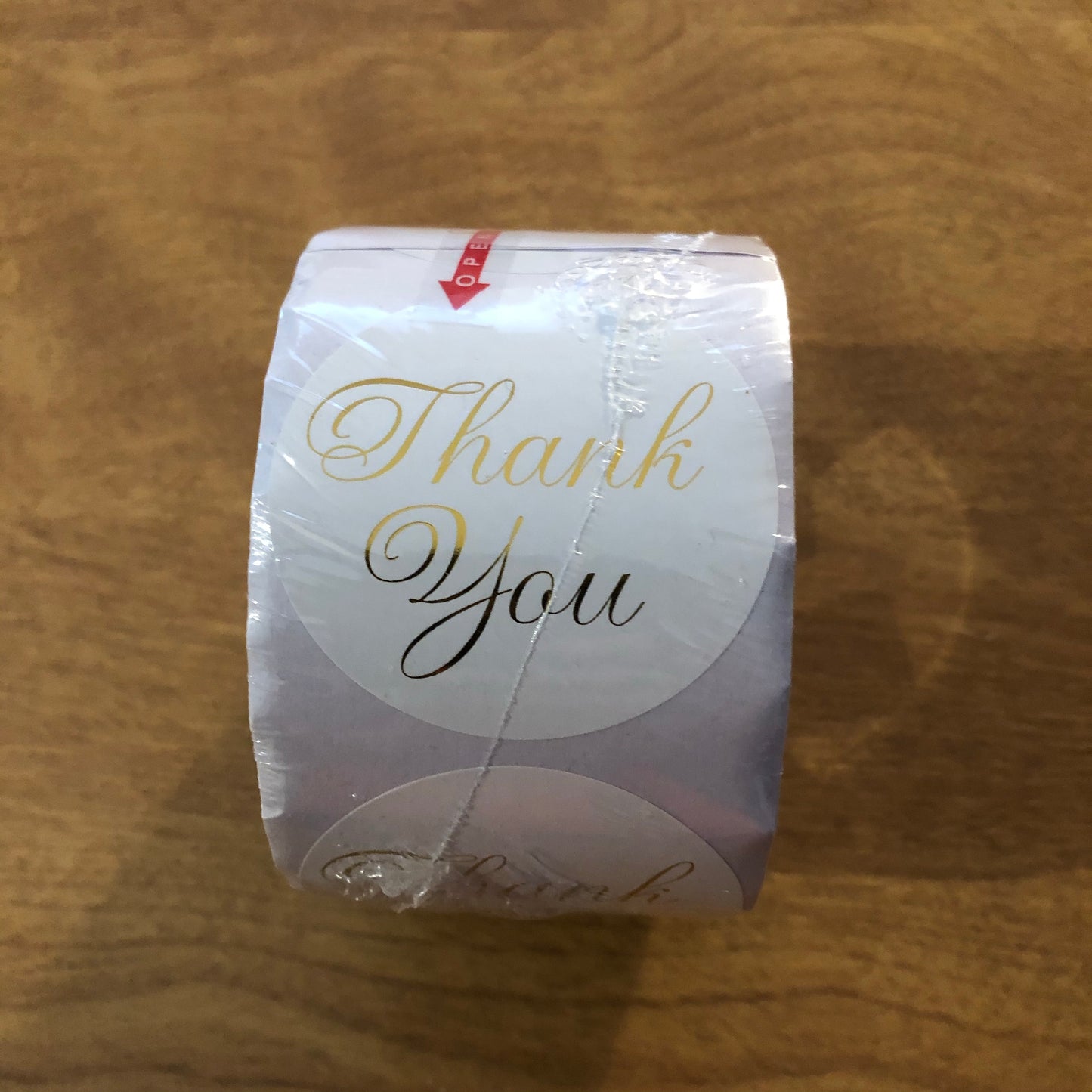 Metallic Gold Foil Thank You Stickers 100pk