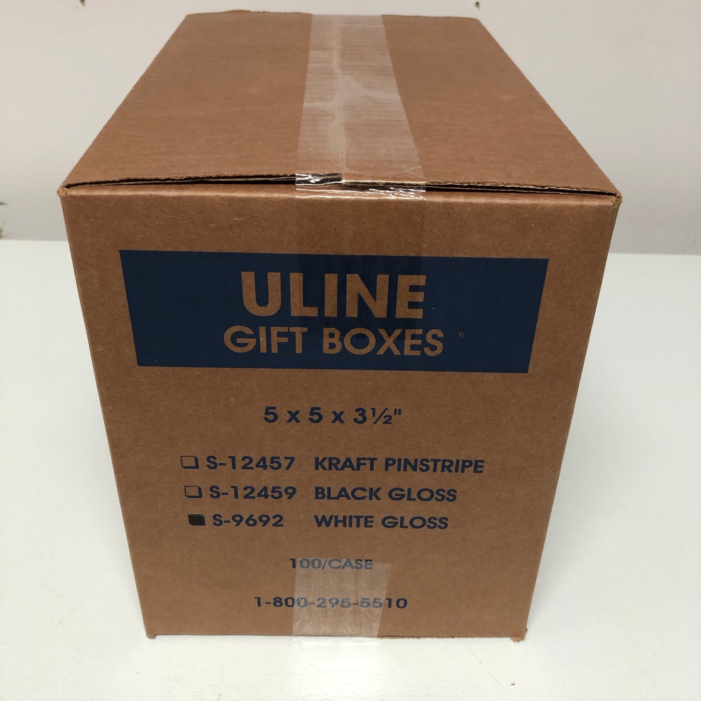 5 x 5 x 3 1⁄2", White Gloss Gift Boxes 1 Box of 100