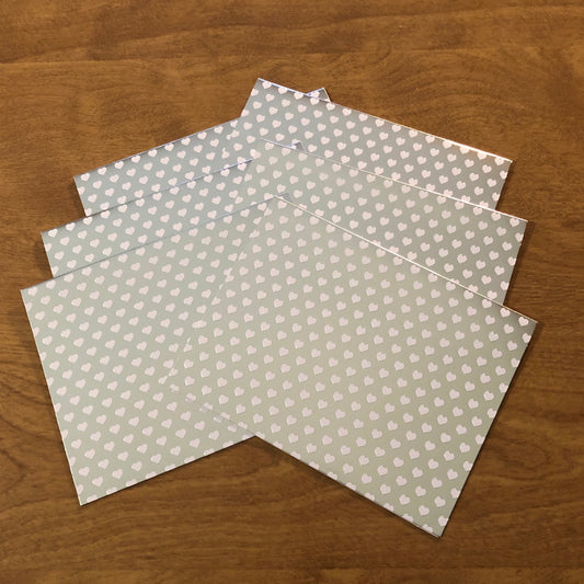 Hearts Silver Foil Blank Cards and Envelopes 6 Pack