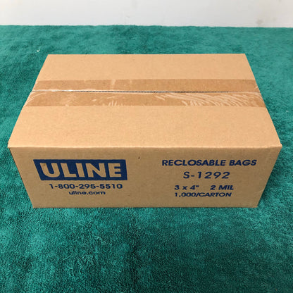 3 x 4" 2 Mil reclosable bags 1000 bags per box